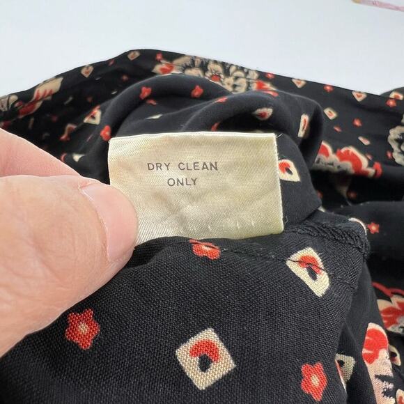 ESPRIT Boho Floral Black Orange Print Bohemian Tiered Tie Waist Women's Skirt 9 - Picture 8 of 10